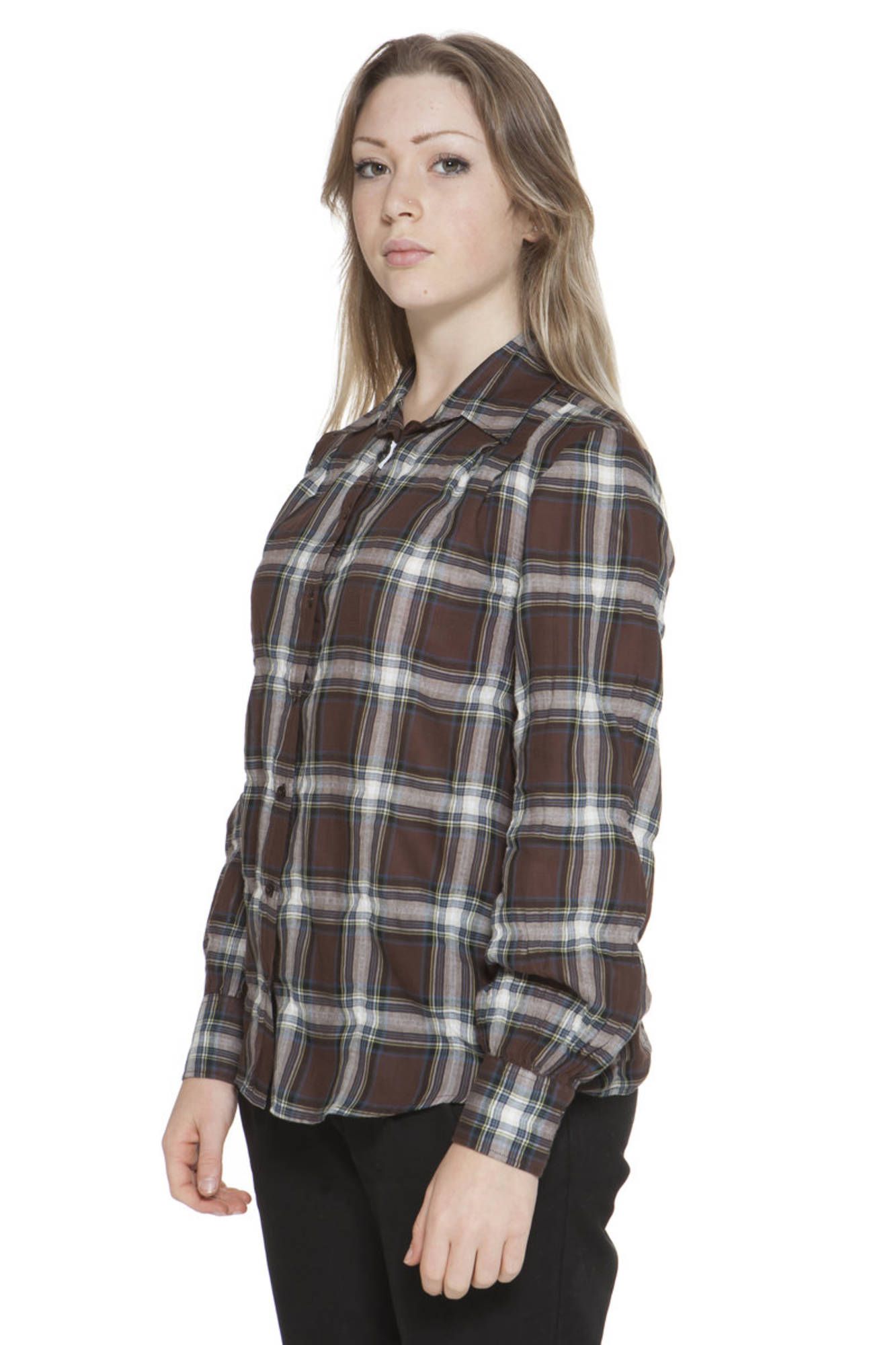 GANT CAMICIA MANICHE LUNGHE DONNA MARRONE - immagine 3