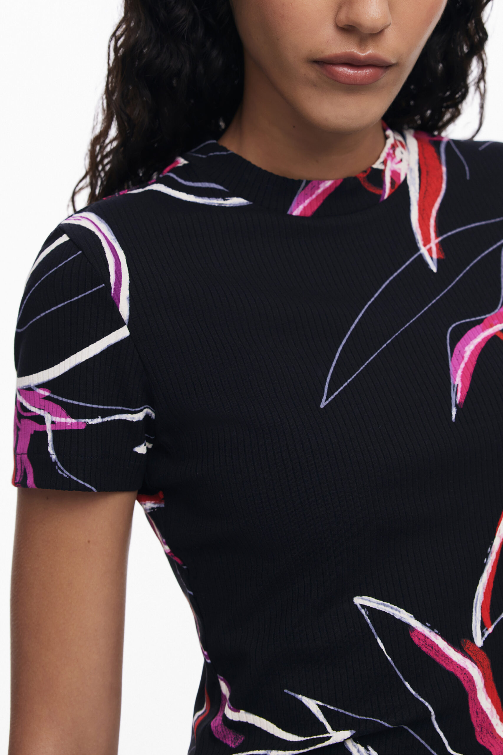 DESIGUAL T-SHIRT MANICHE CORTE DONNA NERO - immagine 3